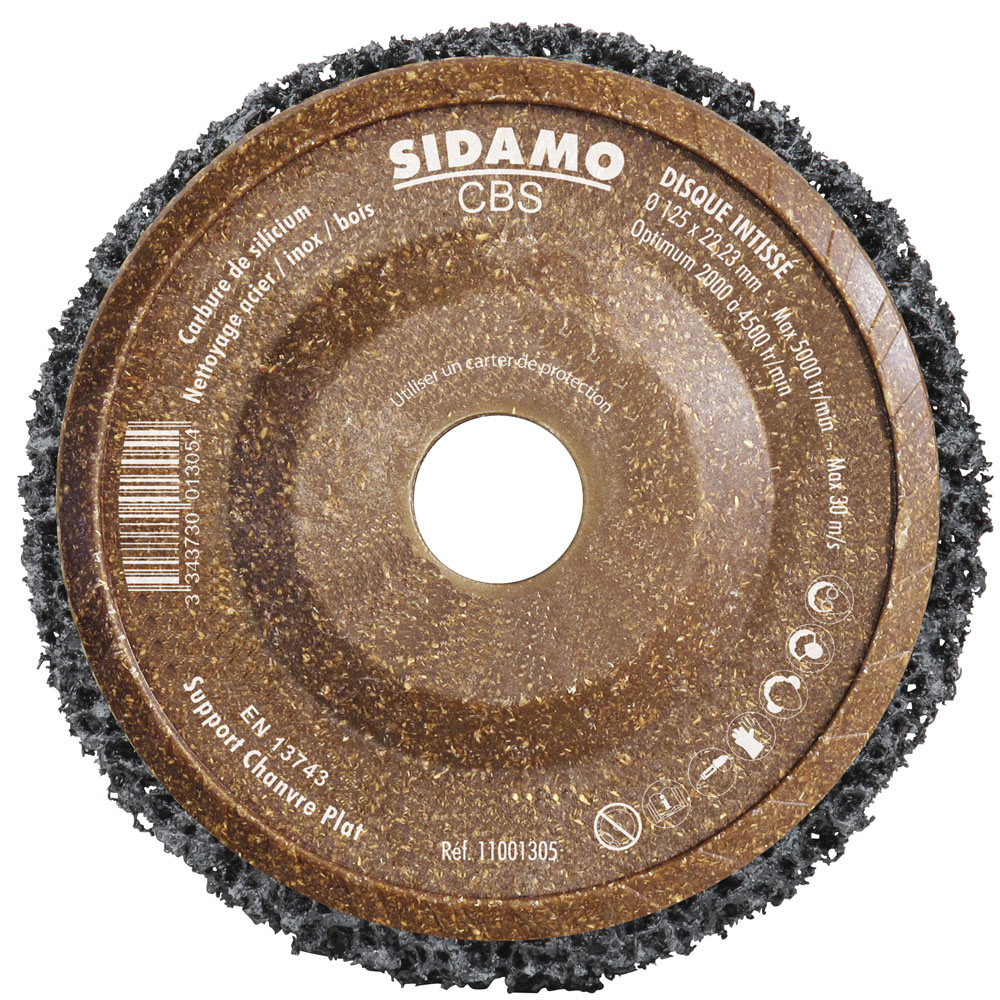 Disque abrasif Sidamo intissé diamètre 125 mm support chanvre