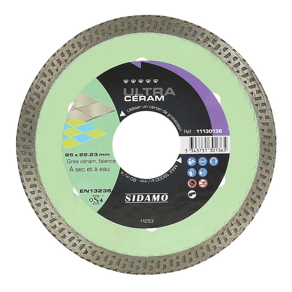 Disque Diamant et Carbure à segment 125 mm ULTRA 2D SIDAMO Garantie 2 An(s)