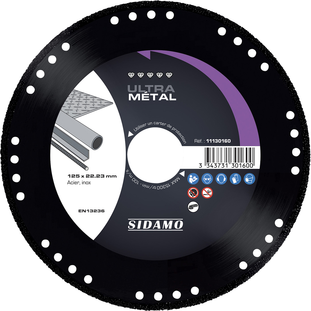 Disque diamant MIXTE ,Béton Armé , Acier , Matériaux , 125 mm SIDAMO Pro MF  11101099